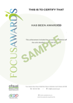 Focus Awards Sample Certificate