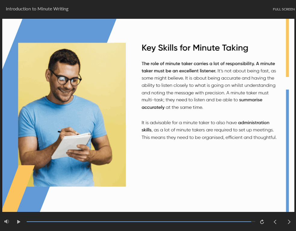 Online Minute Taking Course reed.co.uk