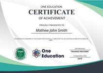 IPHM Sample Certificate