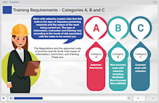 Training Requirements Categories A, B and C - Asbestos Awareness