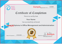 Management & Secretarial PA Course Sample Certificate 