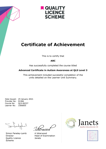 Sample QLS Certificate