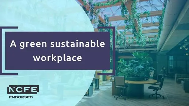A green, sustainable workplace - NCFE endorsed