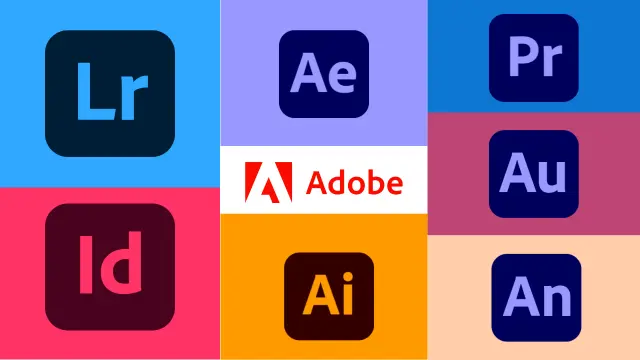 Adobe - Lightroom, InDesign, After Effects, Illustrator, Premiere Pro, Audition, & Animate