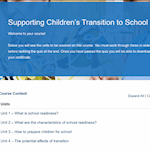 Supporting Children's Transition to Schools Unit Overview