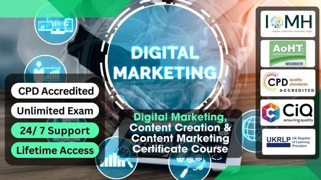 Digital Marketing, Content Creation & Content Marketing Certificate Course