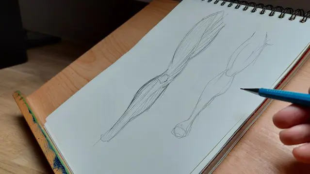 Anatomy drawing arms and legs with muscles