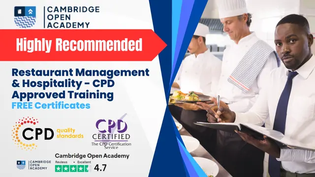 Restaurant Management & Hospitality - CPD Approved Training