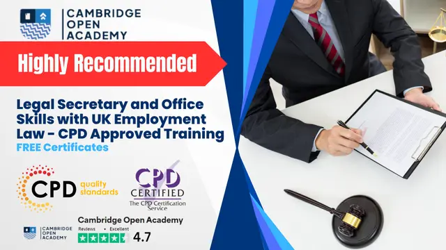 Legal Secretary and Office Skills with UK Employment Law - CPD Approved Training