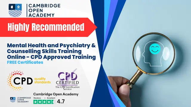 Mental Health and Psychiatry & Counselling Skills Training Online - CPD Approved Training