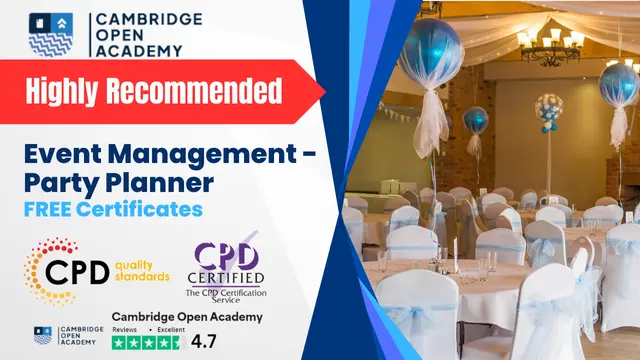 Event Management - Party Planner - CPD Certificate 