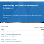 Disciplinaries and Grievance Procedures Training Unit Overview