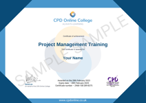 Project Management Training Certificate 