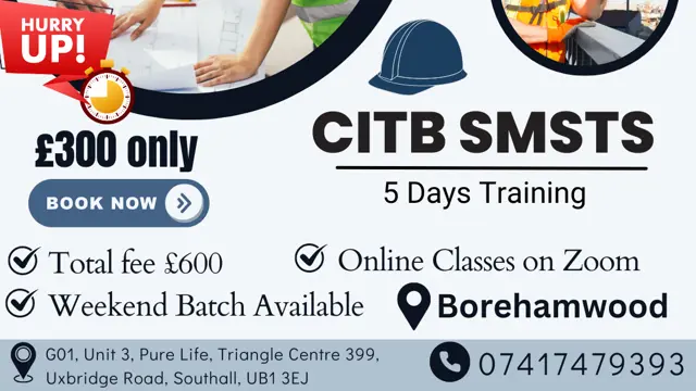 CITB SMSTS Course - Borehamwood - Every weekend