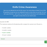 Knife Crime Awareness - Quiz Overview