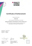 Quality Licence Scheme Awards Sample Certificate