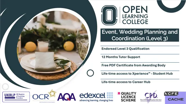 Event, Wedding Planning and Coordination (Level 4)