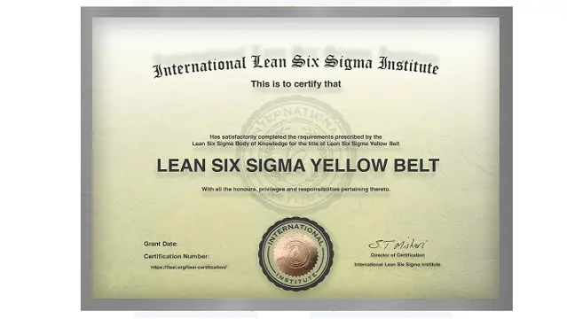 ILSSI Certified Lean Six Sigma Yellow Belt training & Certification