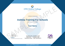 CPD Certificate - Asthma Training for Schools