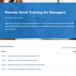Remote Work Training for Managers Unit Overview