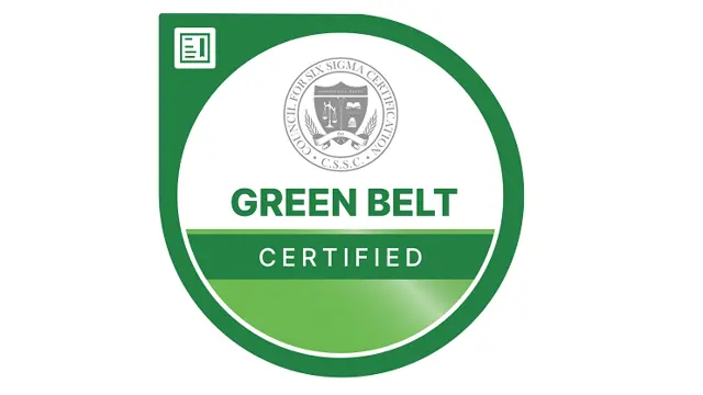 Accredited CSSC Lean Six Sigma Green Belt (exam included with retake) – 6 Months Access