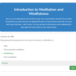 Introduction to meditation and mindfulness Quiz Overview