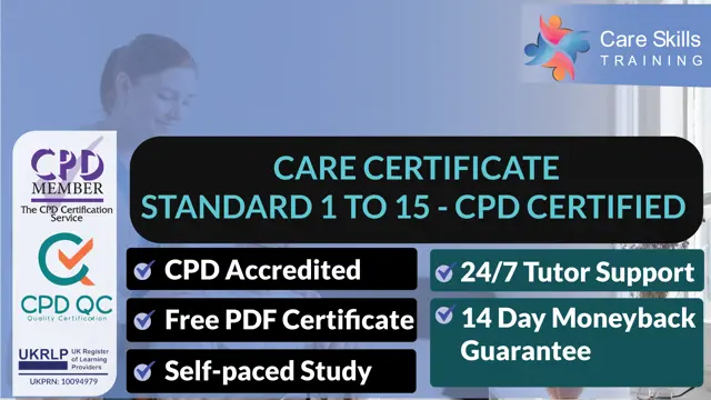 Care Certificate Standard 1 to 15 - CPD Certified