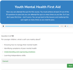 Youth Mental Health First Aid Quiz Overview