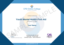 CPD Certificate - Youth Mental Health First Aid