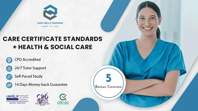 Care Certificate Standards (1 to 15) + Level 1, 2 & 3 Health & Social Care Diploma