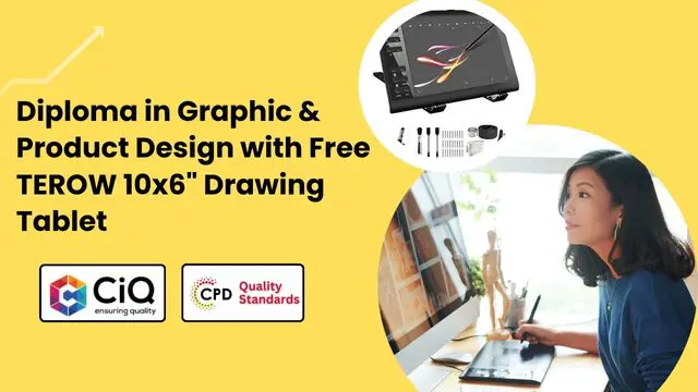 Diploma in Graphic & Product Design with Free TEROW 10x6" Drawing Tablet