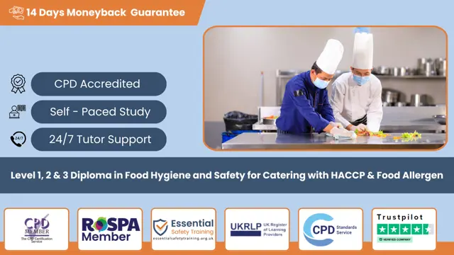 Level 1, 2 & 3 Diploma in Food Hygiene and Safety for Catering with HACCP & Food Allergen