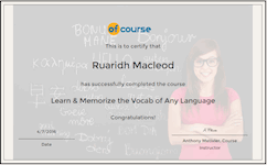 Learn any language cert