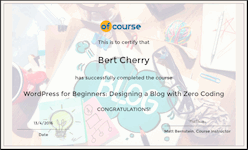 WordPress Blogging cert