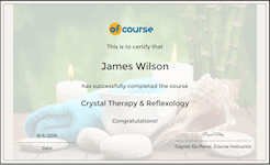 Crystal healing and reflexology cert