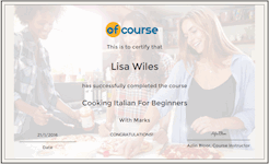 Italian Cooking cert