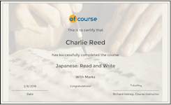 Japanese read and write cert