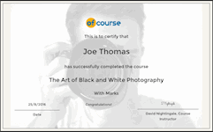 Black and White Photography Cert