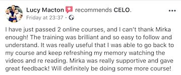 Just one of our May reviews from a lovely student 